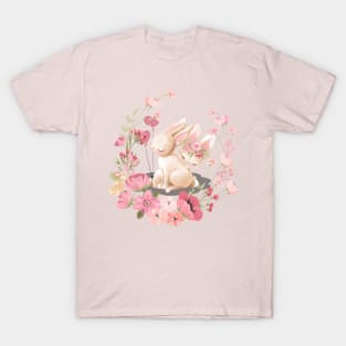 Romantic Rabbit Couple In Valentine T-Shirt